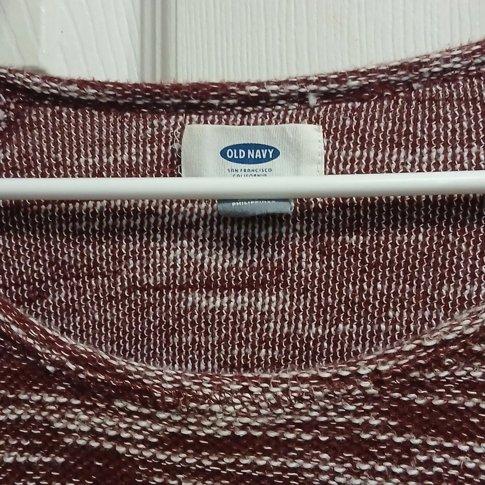 OLD NAVY SCOOP NECK BROWN/CREAM LONG SLEEVED SWEATER SIZE XL